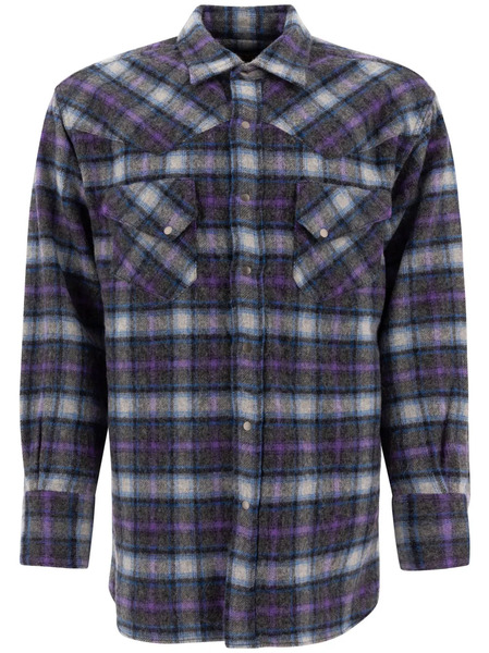  Beams Plus Checked Western Shirt - Purple 