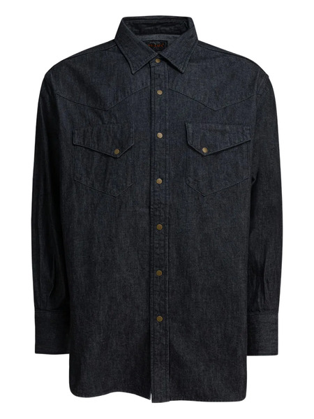  Beams Plus Poocket Button Denim Shirt - Blue 