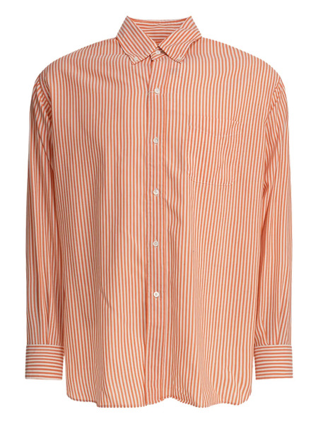  Beams Plus Striped Button-down Shirt - Orange 