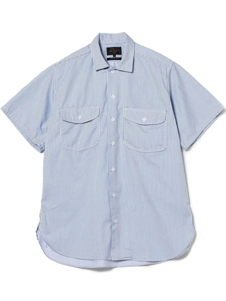  Beams Plus Striped Shirt - Blue 