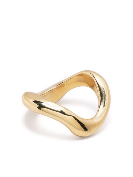  Beatriz Palacios Large Gold-plated Wave Ring 