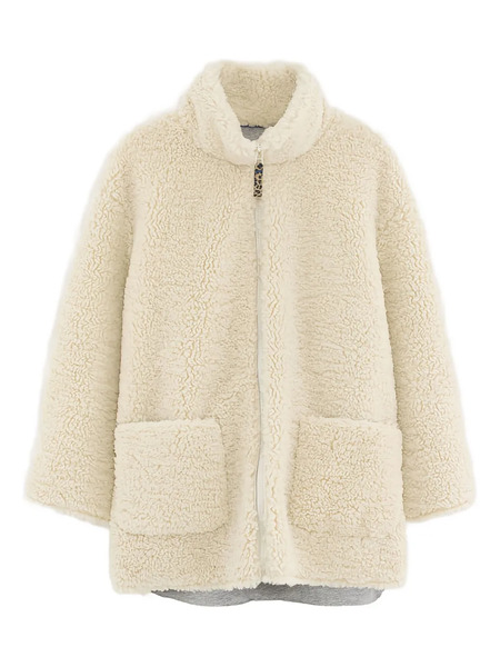  Bellerose Kids Teddy Zip-up Jacket - Neutrals 