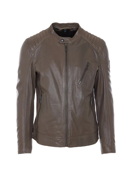  Belstaff Zip Leather Jacket - Brown 