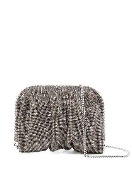  Benedetta Bruzziches Crystal-embellished Pleated Clutch Bag - Silver 