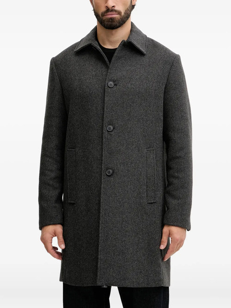  Benetton Button Herringbone Coat - Grey 