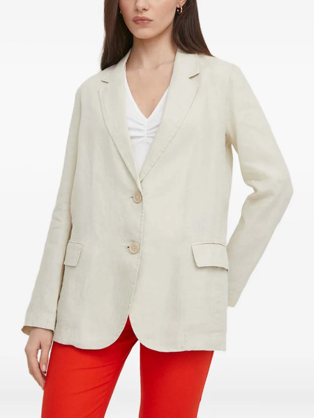  Benetton Button Pocket Linen Blazer - Neutrals 