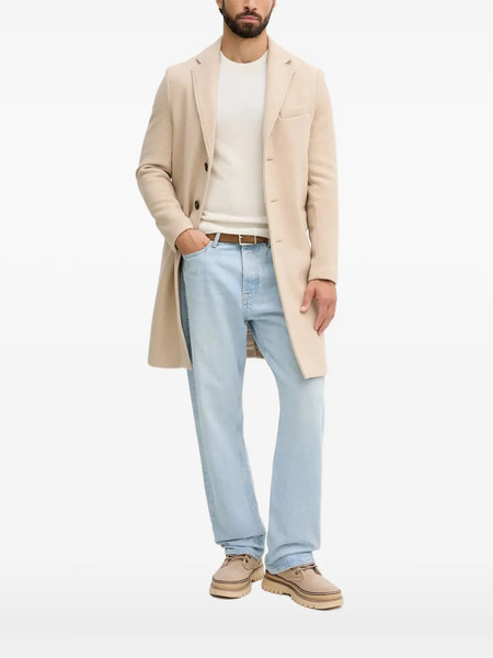  Benetton Buttoned Chest-pocket Coat - Neutrals 
