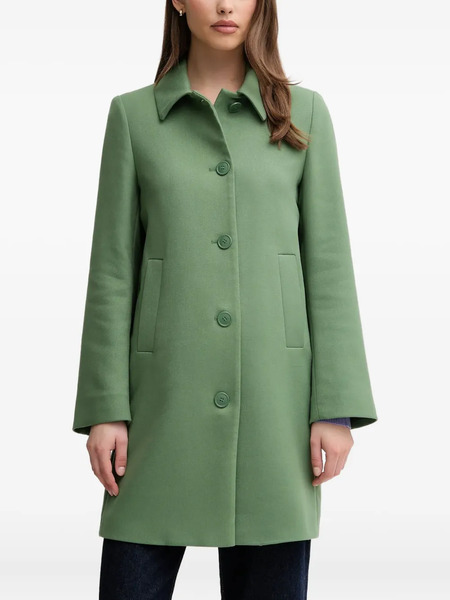  Benetton Buttoned Collared Coat - Green 