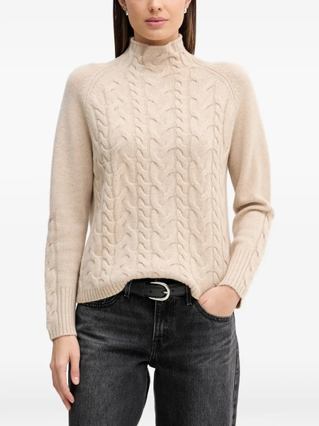  Benetton Cable-knit High-neck Sweater - Neutrals 