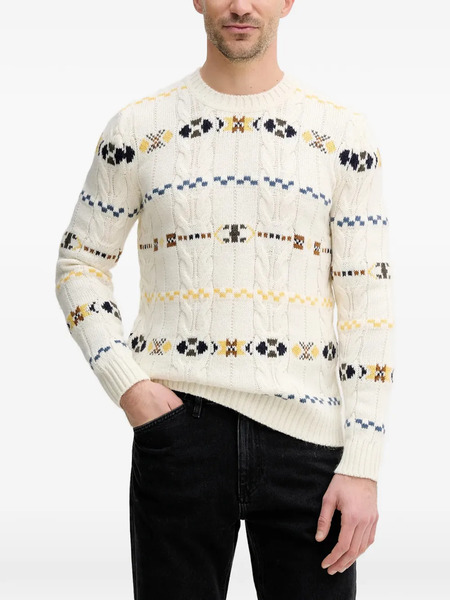  Benetton Cable-knit Pattern Sweater - Neutrals 