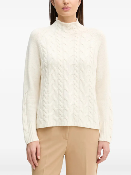  Benetton Cable-knit Roll-neck Sweater - Neutrals 