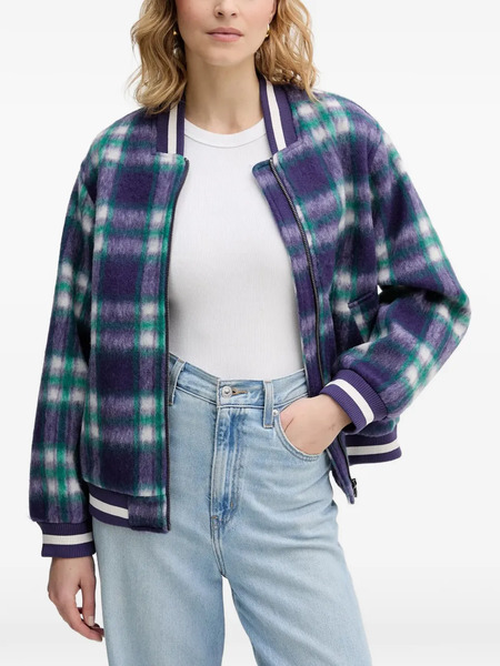  Benetton Checked Zip Jacket - Purple 