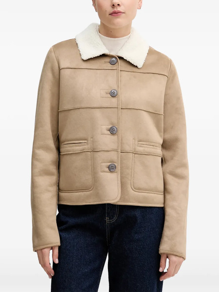  Benetton Collared Buttoned Jacket - Neutrals 