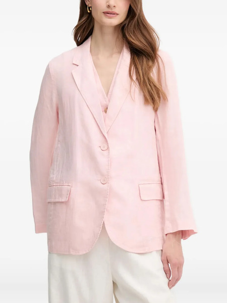  Benetton Notched Lapel Button Blazer - Pink 