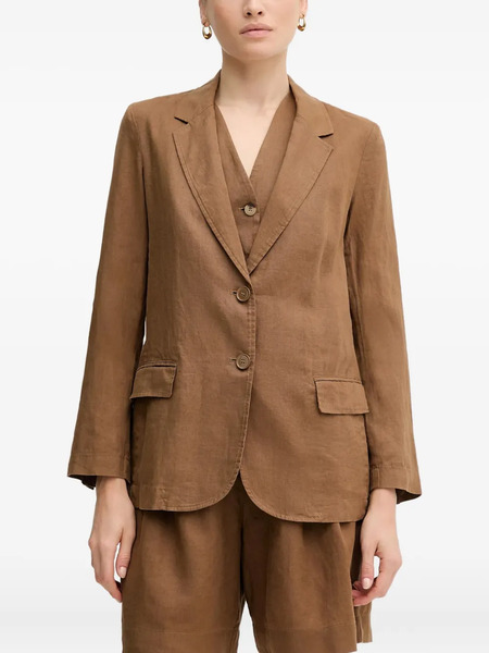  Benetton Notched Lapels Blazer - Brown 