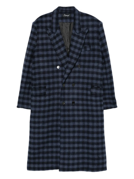  Benjamin Benmoyal Double-breasted Check Coat - Blue 
