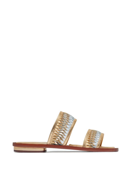  Bernardo Andorra Woven Sandals - Gold 