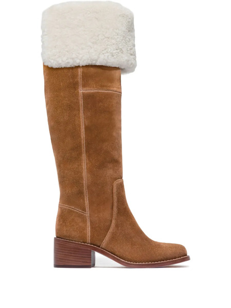  Bernardo Bernardo 1946 Brix Shearling-cuff Suede Boots - Brown 