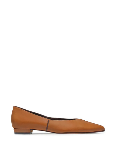  Bernardo Lana Point-toe Ballet Flats - Brown 