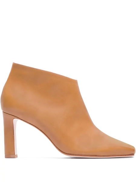  Bernardo 80mm Garda Square-toe Leather Boots - Brown 