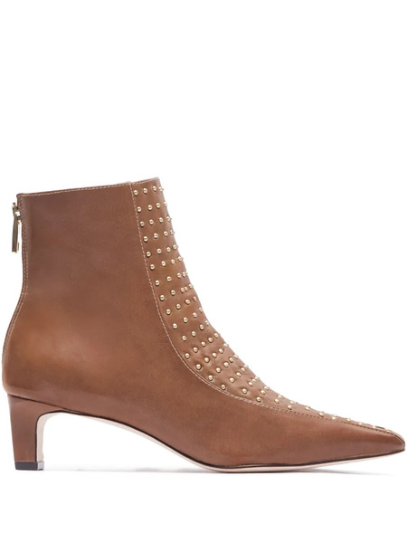  Bernardo 14mm Studded Leather Ankle Boots - Brown 