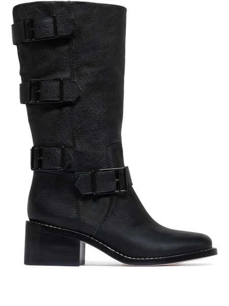  Bernardo Bernardo 1946 65mm Triple-buckle Leather Boots - Black 