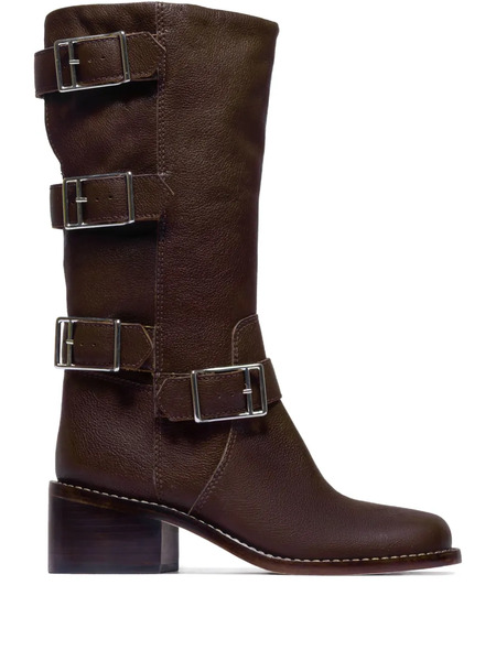  Bernardo Bernardo 1946 50mm Triple-buckle Leather Boots - Brown 