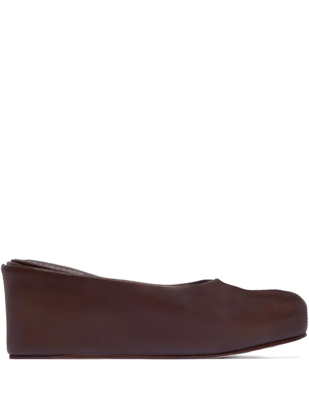  Bernardo Bernardo 1946 76mm Vivi Wedge Leather Mules - Brown 