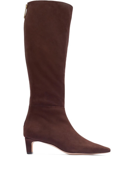  Bernardo 50mm Zip-detail Suede Boots - Brown 