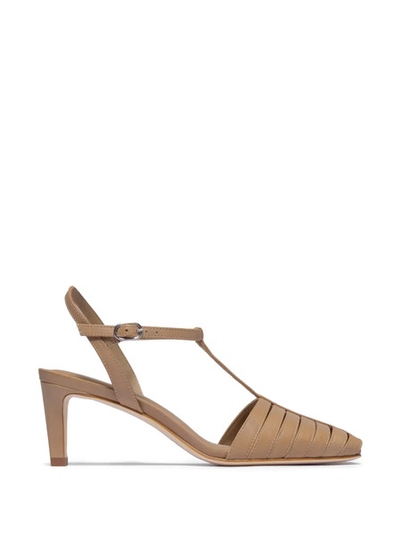  Bernardo Peoria T-strap Square-toe Pumps - Neutrals 