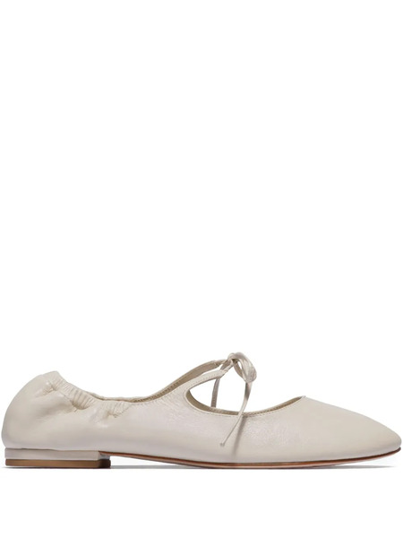  Bernardo Bernardo 1946 Tie-fastening Elasticated Ballet Flats - White 