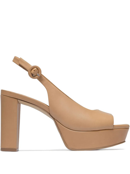  Bernardo Vega Peep-toe Platform Pumps - Brown 
