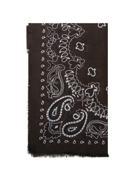  Beyou Paisley Fringed Scarf - Brown 