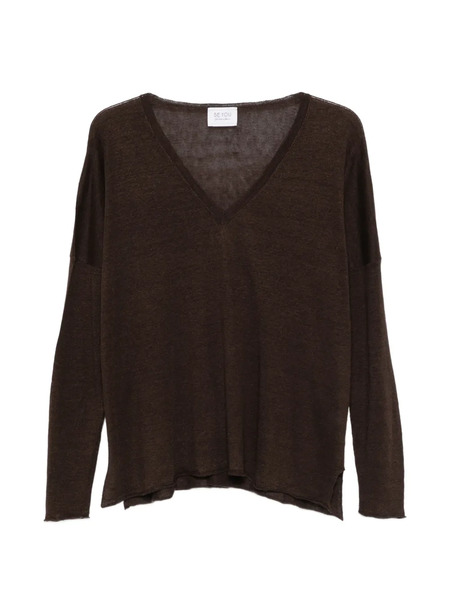  Beyou V-neck Sweater - Brown 