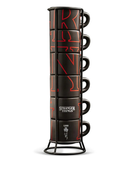  Bialetti X Netflix Stranger Things Stackable Cups (set Of Six) - Black 