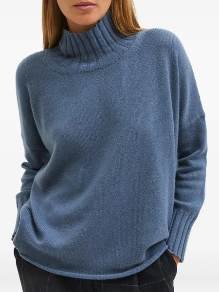  Biancalancia Roll-neck Ribbed Sweater - Blue 