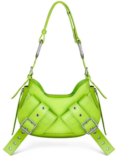  Biasia Leather Shoulder Bag - Green 