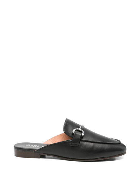  Bibi Lou Leather Flat Mules - Black 