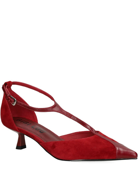  Bibi Lou 40mm Canna T-strap Pointed Pumps - Red 