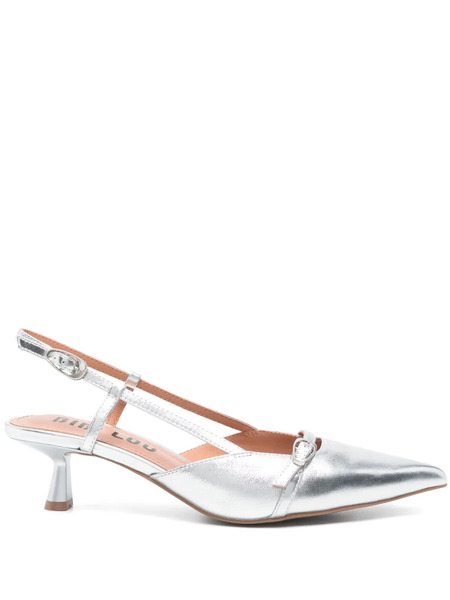  Bibi Lou 45mm Patty Slingback Pumps - Silver 
