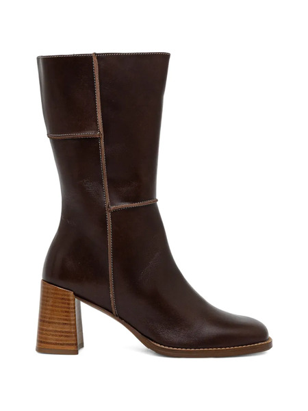  Billi Bi Block-heel Panelled Boots - Brown 