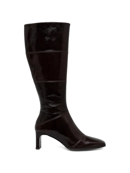  Billi Bi Square-toe Leather Boots - Brown 