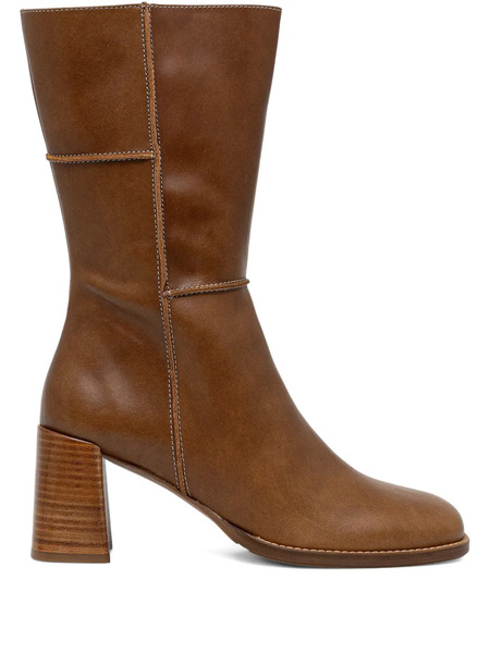  Billi Bi Square-toe Panelled Boots - Brown 