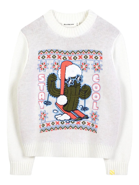  Billieblush Graphic Cactus-knitted Sweater - Neutrals 