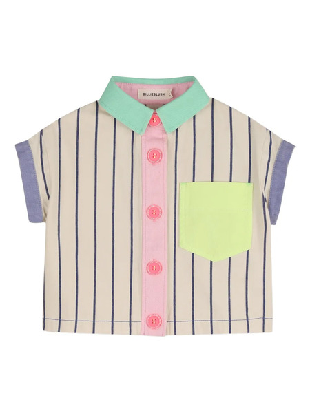  Billieblush Striped Pocket Shirt - Neutrals 