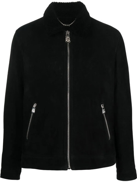  Billionaire Aviator Zip-up Bomber Jacket - Black 