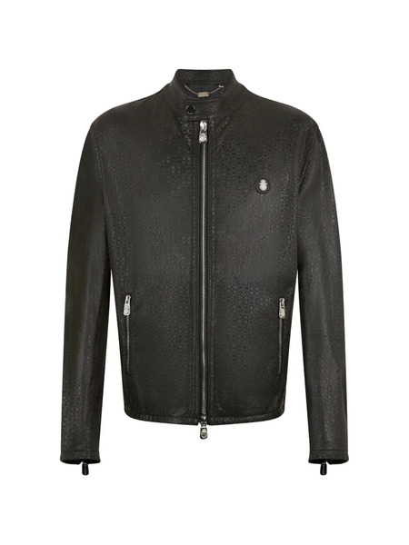  Billionaire Biker Leather Jacket - Black 