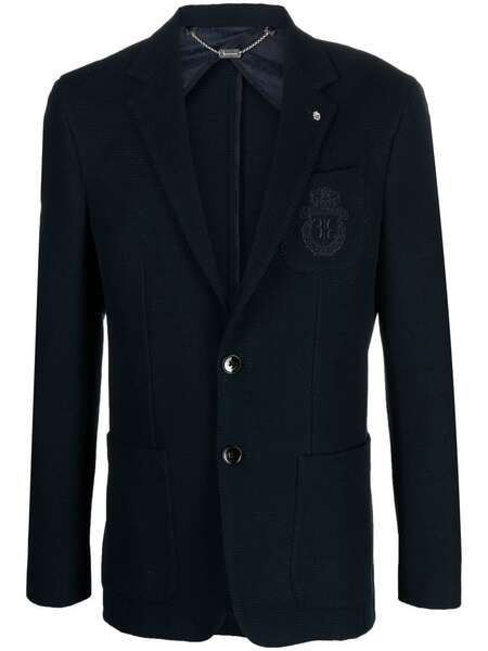  Billionaire Circular Knitting Single-breasted Blazer - Blue 