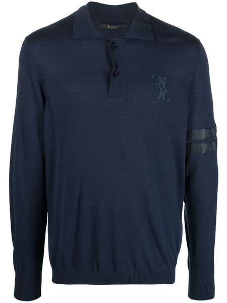  Billionaire Logo-patch Silk Blend Jumper - Blue 