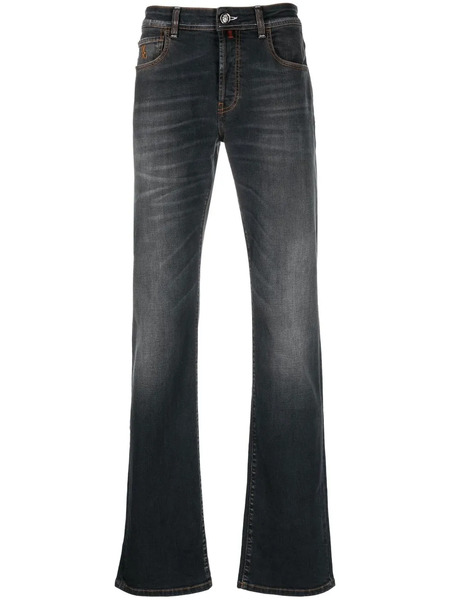 Billionaire Logo-patch Straight-leg Jeans - Grey 